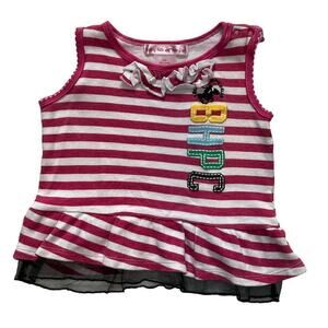 Vintage Beverly Hills Polo Club Baby Tank Top Striped 12M